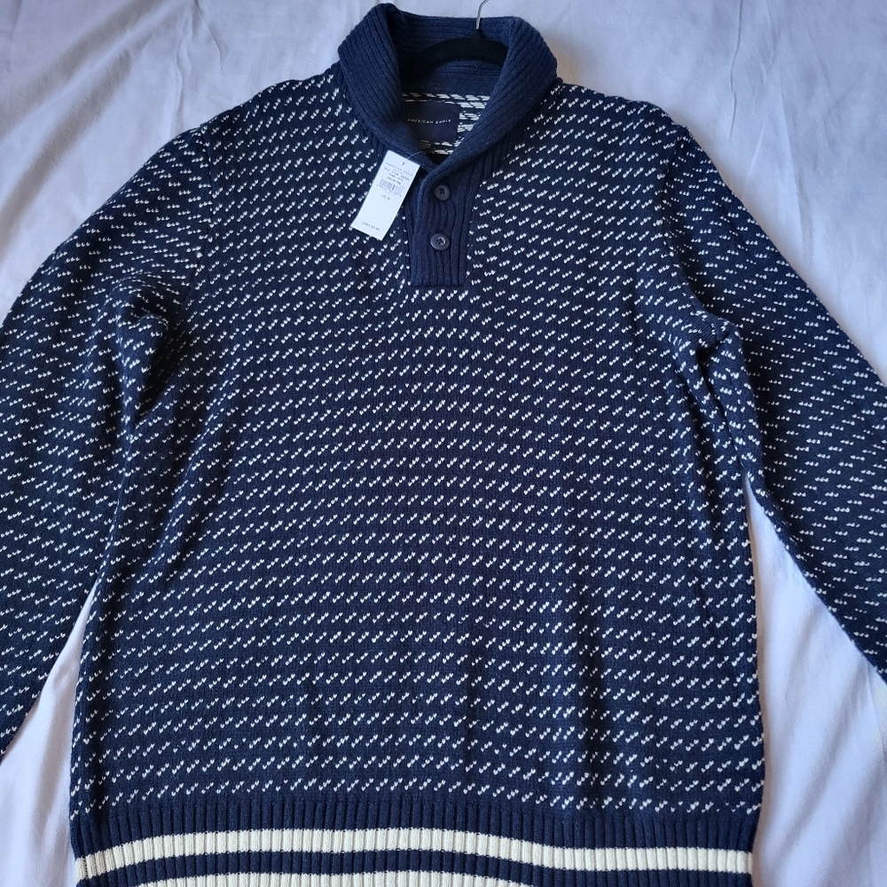 NWT American Eagle Sweater Mens Size Medium Mock Neck Knit Chunky